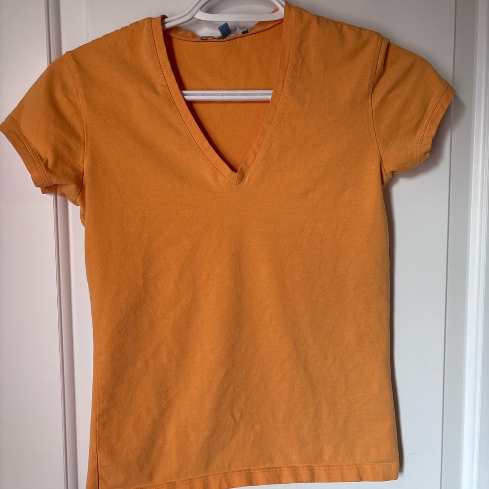 Smart Set Orange V-Neck Short Sleeve Tee